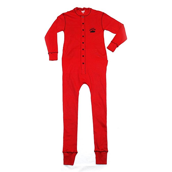 Lazy One Flapjacks Adult Pajamas (Red Bear Bottom)