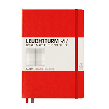 Leuchtturm1917 Classic Hardcover Squared Medium Notebook Red