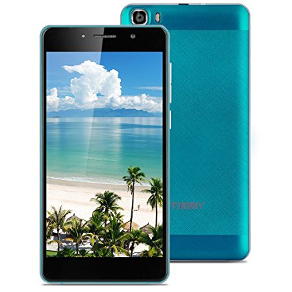 TIMMY M12 Unlocked 3G Smartphone 5.5" HD Android 5.1 Dual SIM Dual Standby 1GB/8GB MTK6580 1.3GHz Quad Core Mobile Phone GSM/WCDMA 2.5D Curved Glass 720P IPS Screen with Smart Wake Air Distance Gesture WIFI Bluetooth Cellphone(Blue)