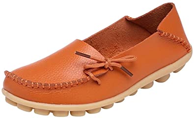 Fangsto Women's Leather Slipper Loafers Flat Shoes Slip-Ons