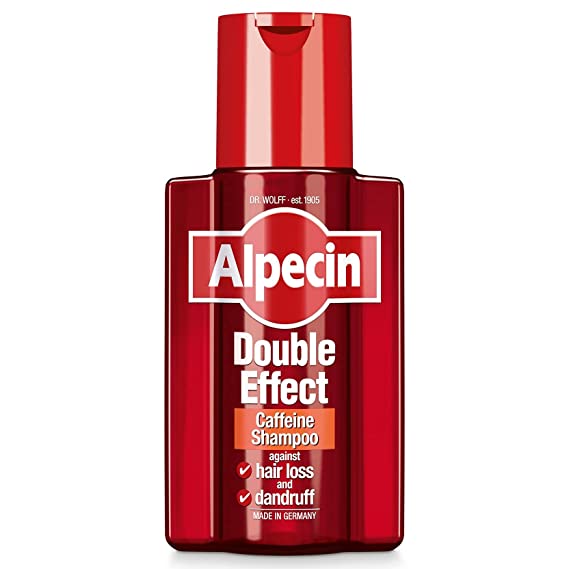 Alpecin Double Effect Anti Dandruff and Natural Hair Growth Shampoo, Energizer for Strong Hair Care, Red, Fresh, 200 ml