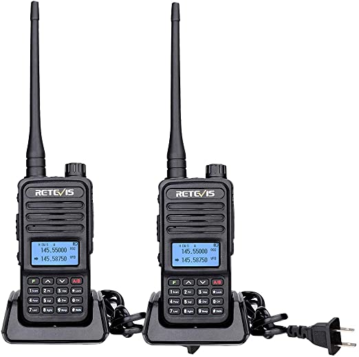 Retevis RT85 Ham Radio Walkie Talkie,Dual Band 2 Way Radio Long Range, Handheld Two Way Radio,VOX DTMF Remote Stun ANI(2 Pack)