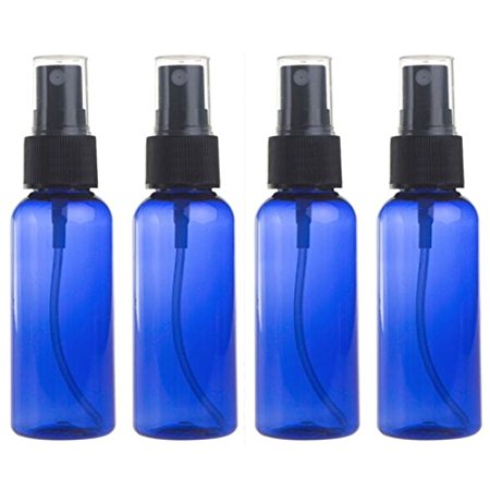 Empty Plastic Fine Mist Spray Bottle 50ML(Less Than 2oz.) Sinide Pump Refillable Cosmetic Perfume Atomizer Perfect for Essential Oils (Pack of 4) (Blue)