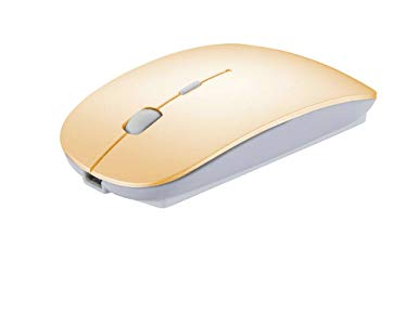 Mscrosmi 2.4G Slim Wireless Portable Mobile Mouse with USB Receiver, 3 Adjustable DPI Levels, 4 Buttons for Notebook, PC, Laptop, Computer, Macbook and More.(Gold)