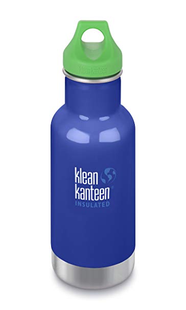 Klean Kanteen Kid Kanteen Classic Insulated Stainless Steel Water Bottle with Klean Coat, Double Wall Vacuum Insulated and Leak Proof Loop Cap,12oz