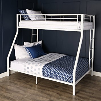 Walker Edison Twin-Over-Full Metal Bunk Bed, White