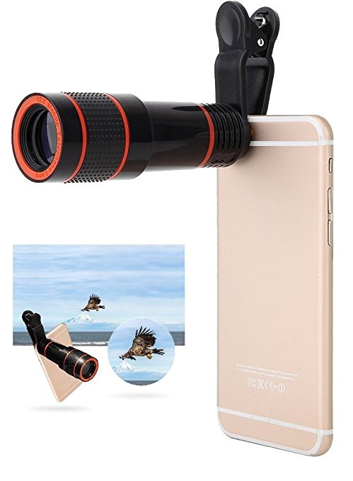 Cellphone Camera Lens, 12X Telephoto Lens, High Definition 12X Magnification Monocular Lens 12X Focus Lens