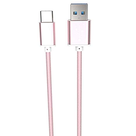 YF USB Type C 3.0 Nylon braided cable（SUPER SPEED  3.3ft 6.6ft 10ft） (Pink 3M)