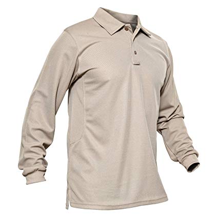 MAGCOMSEN Men's Outdoor Performance Long and Short Sleeve Tactical Polo Shirt Pique Jersey Golf Polo Shirt