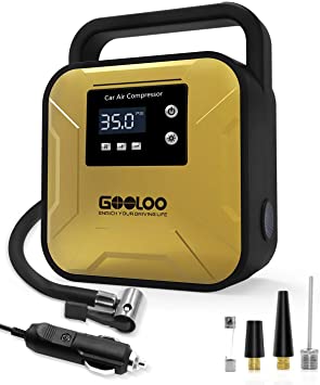 GOOLOO Air Compressor Tire Inflator DC12V Portable Tire Pump with LED Light Handle and Digital Tire Pressure Gauge for Car