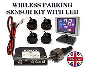White Wireless Parking Reversing 4 Sensors with LCD Displayer