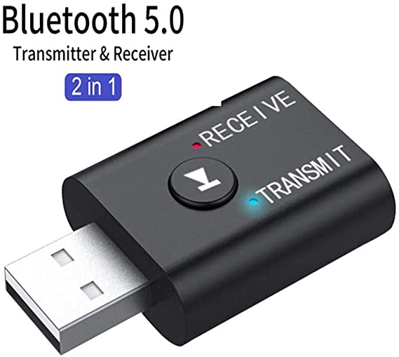 Leoie 2-in-1 USB Bluetooth Audio Transmitter Smart Receiver Plug and Play for TV PC Headphones