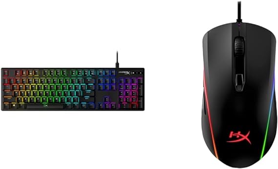 HyperX Alloy Origins - Mechanical Gaming Keyboard, Software-Controlled Light & Pulsefire Surge - RGB Wired Optical Gaming Mouse, Pixart 3389 Sensor up to 16000 DPI, Ergonomic, 6 Programmable Buttons