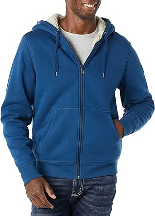 Amazon Essentials Mens Sherpa Lined Full-Zip Hooded Fleece Sweatshirt