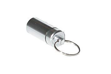 FHL Keychain Pill Box Holder Case (Silver)