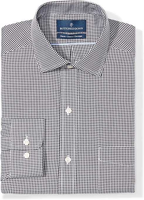 Buttoned Down Men's Classic Fit Spread Collar Pattern Dress Shirt