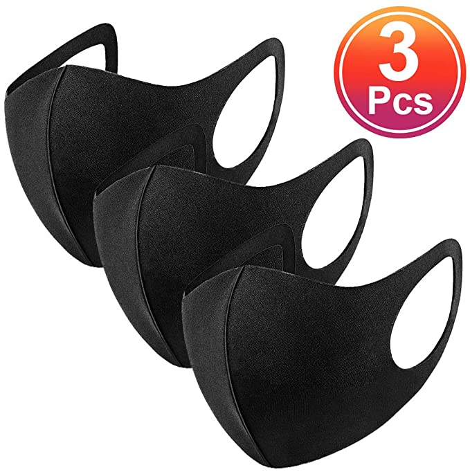 Unisex 3pcs Anti Pollution Dust Mask 3D Face Mouth Mask Washable and Reusable Mask for Cycling Camping Travel