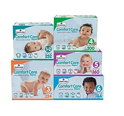 Member's Mark Comfort Care Ultra-Soft SilkSpun Hypoallergenic Disposable Baby Diapers (Choose Your Size) (Size 1-2 (252ct))