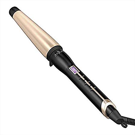 Curling Wand 1-1.5 inch, Anjou Tapered Shape Barrel Hair Wand with Fast Heating PTC and Tourmaline Ceramic Coating (200℉ to 410℉ - for All Hair Style)