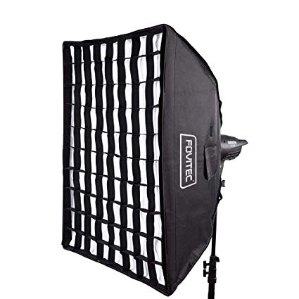 Fovitec - 1x 24"x32" Rectangular Photography Softbox w/ Bowens Mount S-Type Speedring Adapter - [Easy Set-up][Durable Nylon][Grid Included]