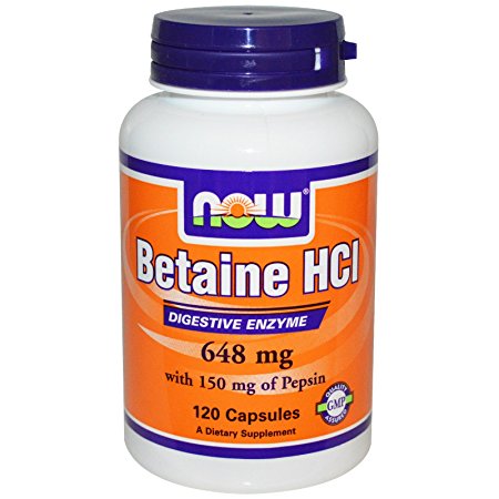 Now Foods Betaine HCl, 648 mg , 120 Capsules(Size: 120)