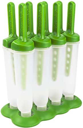 Tovolo, Drip-Guard Handle 4 Oz, Set of 4 Twin Ice Pop Molds, Popsicle Makers with Reusable Sticks, Mess-Free Frozen Treats, Green