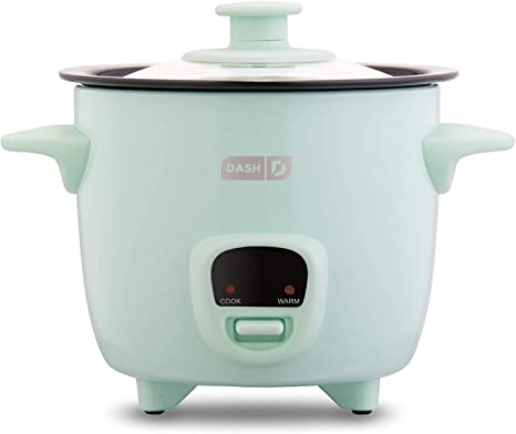 Dash DRCM200GBAQ04 Mini Rice Cooker Steamer with Removable Nonstick Pot, Keep Warm Function & Recipe Guide, Aqua (limited edition)