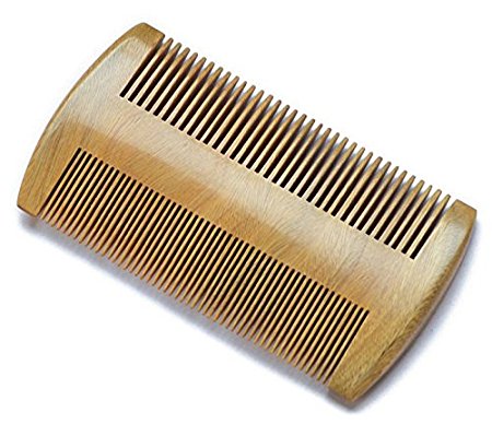 Myhsmooth Gs-sm-n3f Handmade Natural Green Sandalwood No Static Comb-pocket Comb (Beard) with Aromatic Scent for Long and Short Beards-perfect Mustache Comb(4.05" Two Sides)