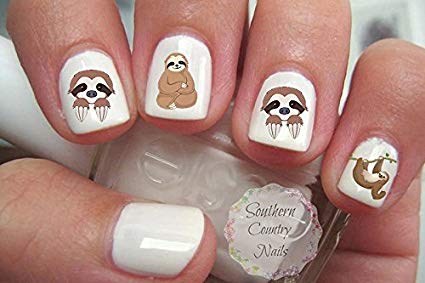 Cute Animal Sloth Nail Art Decals