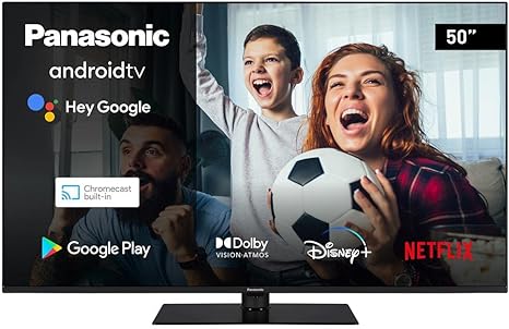 Panasonic TX-50MX650B, 50 Inch 4K Ultra HD LED Smart TV, High Dynamic Range (HDR), Dolby Atmos & Dolby Vision, Android TV, Google Assistant, Chromecast, Bluetooth, Black