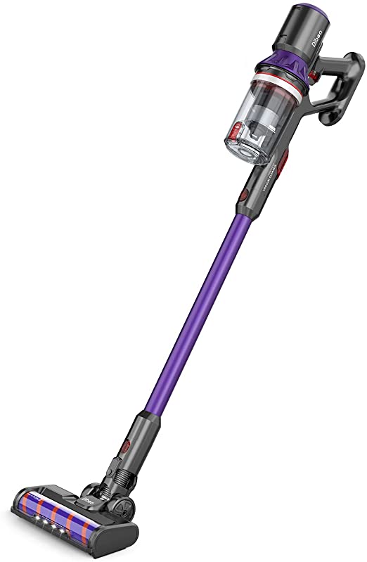 Dibea Cordless Vacuum Cleaner 25Kpa Strong Suction 400W Brushless Motor 2 in 1 Stick Vacuum Cleaner for Homes with Pet, Lightweight Handheld Vacuum, Rechargeable, Purple
