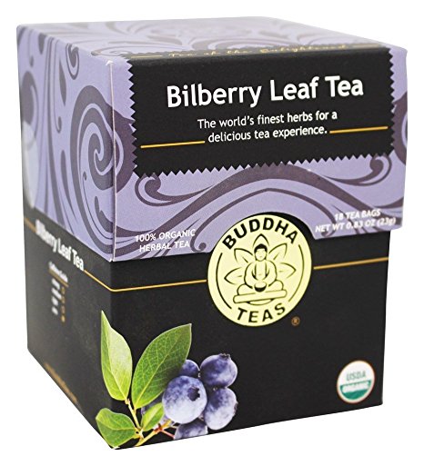 Organic Bilberry Leaf Tea - Kosher, Caffeine-Free, GMO-Free - 18 Bleach-Free Tea Bags