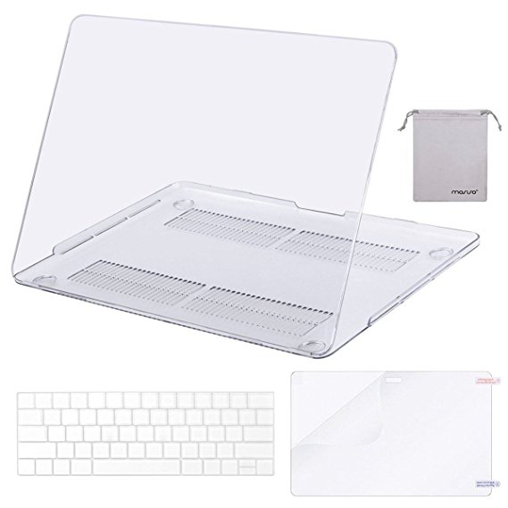 Mosiso MacBook Pro 15 Case 2017 & 2016 Release A1707, Plastic Hard Case Shell with Keyboard Cover with Screen Protector with Storage Bag for Newest MacBook Pro 15 Inch with Touch Bar, Crystal Clear