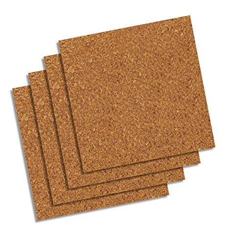 Quartet Cork Tiles, Natural, 12 x 12 Inch, Frameless, 4 Pack (102)