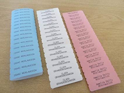 100 Printed Personalised Iron On Name Tapes, Name Tag Labels, Ideal For Childrens' School Uniform Or Nursing, Care Homes
