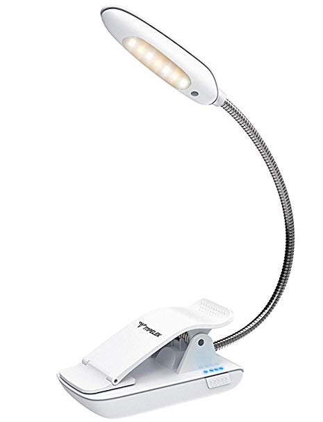 TopElek Reading Light, 7 LED Book Light with 9-Level Warm/Cool White Brightness, USB Rechargeable, Eye Care Lamp with Power Indicator, Perfect for Bookworms, Kids