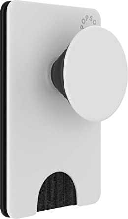 PopSockets PopWallet : Swappable and Repositionable Wallet - White Black