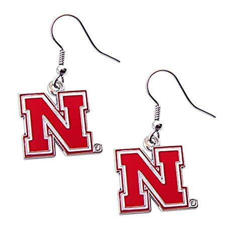 aminco NCAA Nebraska Huskers Cornhuskers Dangle Logo Earring Set Charm Gift