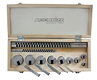 Accusize Industrial Tools No.10 18 Pcs Hss Keyway Broach Sets in Fitted Box, 5100-0010