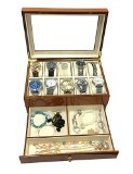 Sodynee Top Quality Wooden Watch Box Watch Case Display Box with a Drawer in Burlwood Oak Finish
