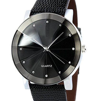 Beautyvan, Luxury Quartz Sport Military Stainless Steel Dial Leather Band Wrist Watch Men