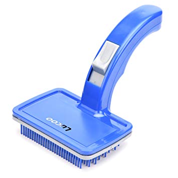 Lucco Self Cleaning Slicker Brush, Pet Sheeding Grooming Brush For Dogs and Cats Gently Removes Sheeding Loose Hair Easy to Clean