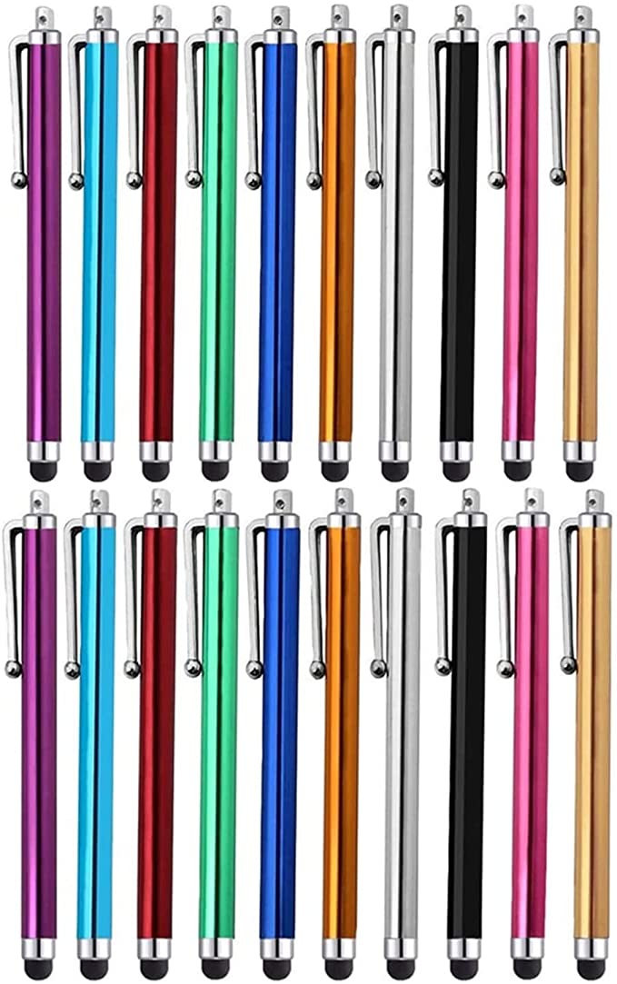 Stylus Pen [20 Pack] Universal Capacitive Touch Screen Pens for Tablets, iPad Mini, iPad Pro, iPad Air, Smartphones, Samsung Galaxy - Multiple Colors