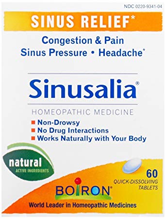 Boiron Sinusalia, Homeopathic Medicine for Sinus Relief, 60 Tablets (Pack of 2)