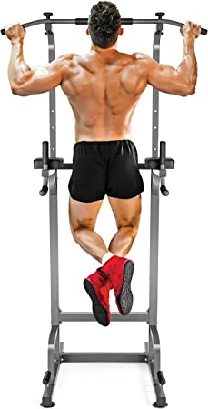 Sagler power tower dip station pull up bar - pull up tower for home gym training and workout - pull up & dip station is an adjustable Pull Up Station -power tower gym Multi-Function Strength Training