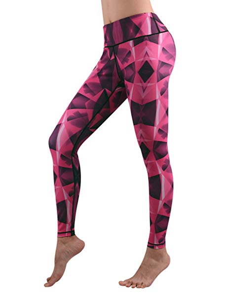 DOP DOVPOD Printed Yoga Pants High Waist Fitness Plus Size Workout Leggings Tommy Control Capris for Women