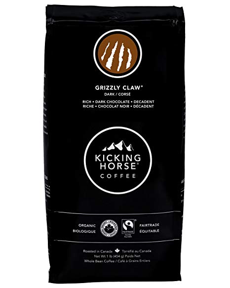 Kicking Horse Whole Bean Coffee, Grizzly Claw Dark Roast, 1 Pound