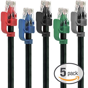 Mediabridge Cat6 Ethernet Patch Cable ( 5-Pack - 10 Feet ) - Soft Flex Tab - RJ45 Computer Networking Cord - Multi-Color - ( Part# 32-699-10X5M )