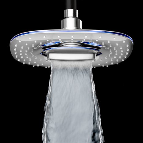AKDY® 2 Function - Waterfall and Water Spray - Luxury Large 8" Shower Head / ABS Material with Satin Nickel Finish / Enjoy an Invigorating & Luxurious Spa-like Experience
