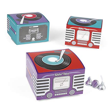 Fun Express 12 Mini Rockin' 50's Fifties Record Player Retro Gift Boxes